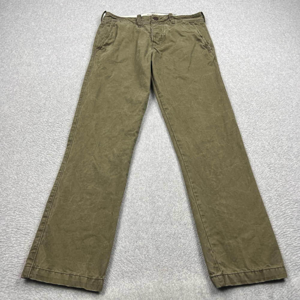 Abercrombie & Fitch Pants Mens 31x32 Olive Green Button Fly Straight Chino Twill